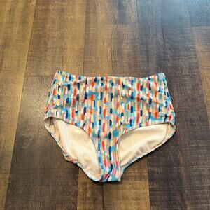 Albion Fit High Waisted Bikini Bottoms Swim Bottoms Abstract Print Size Small